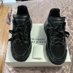 Size 45/12 Black and Gunmetal grey Alexander McQueen mens sneakers